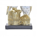 Декоративная фигура DKD Home Decor Совы Позолоченный Белый Смола традиционный (14,5 x 9 x 26 cm)