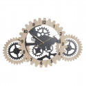 Wall Clock DKD Home Decor Natural Black MDF Gears (70 x 4 x 45 cm)