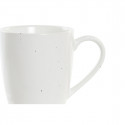 4 Piece Mug Set DKD Home Decor Natural Rubber wood White Stoneware (300 ml)