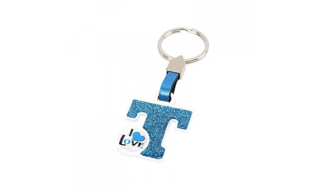 Keychain Letter T - Blue