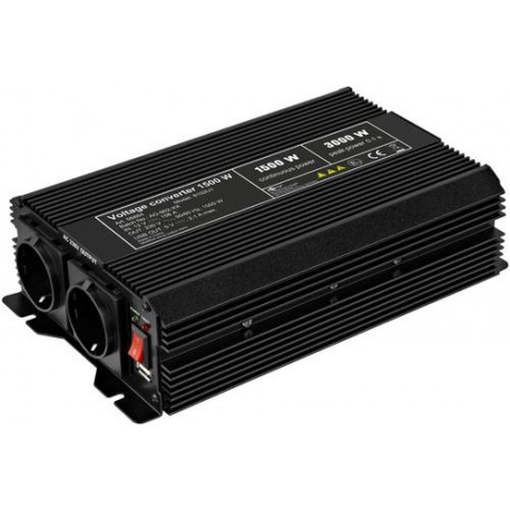 Goobay 58884 power adapter/inverter Indoor 1500 W Black