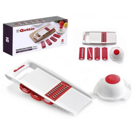 Quttin терка 5in1, белая/красная