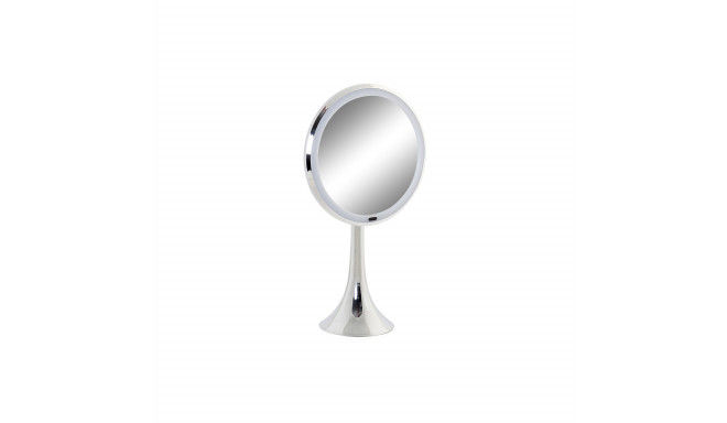 Magnifying Mirror with LED DKD Home Decor Silver Metal 20 x 11 x 37 cm