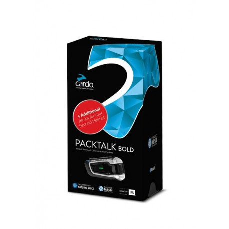 CARDO PACKTALK BOLD JBL SINGLE - BUNDLE with 2nd helmet kit