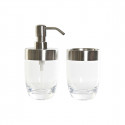 Bath Set DKD Home Decor Silver Transparent Aluminium PS (10 x 7,5 x 16,5 cm)