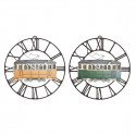 Wall Clock DKD Home Decor Metal Green Yellow Vintage Train (49,5 x 3,5 x 48 cm) (2 Units)