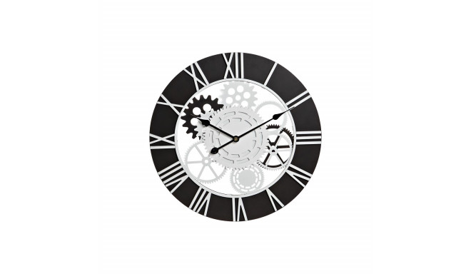 Wall Clock DKD Home Decor White Black Iron MDF Wood Gears 60 x 4 x 60 cm