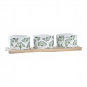 Set za Predjelo DKD Home Decor Lehed Bambus Keraamika (28 x 9,7 x 1,5 cm) (4 Tükid, osad)