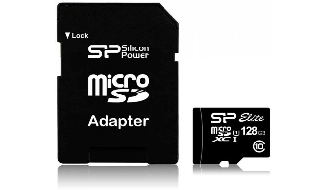 Silicon Power memory card microSDXC 128GB Elite UHS-I Class 10 + adapter