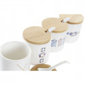 Suhkrutoos DKD Home Decor Valge Meremees Bambus Dolomite (175 ml) (7,5 x 7,5 x 7,5 cm) (4 Ühikut)