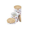 3 Tubs DKD Home Decor Natural White Multicolour Bamboo Stoneware Cupcake (3 Pieces)