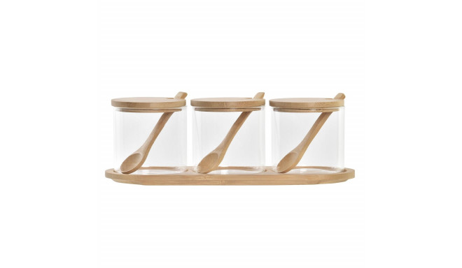 Cukurtrauks DKD Home Decor Pamata Caurspīdīgs Dabisks Bambuss 3 Daudzums 8,5 cm 29 x 10 x 10 cm