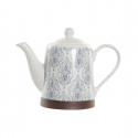 Teapot DKD Home Decor Rubber wood White Stoneware (1 L)