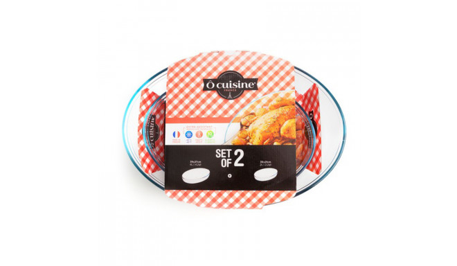 Ahjunõude komplekt Ô Cuisine 334SA06 Läbipaistev Klaas (2 pcs)