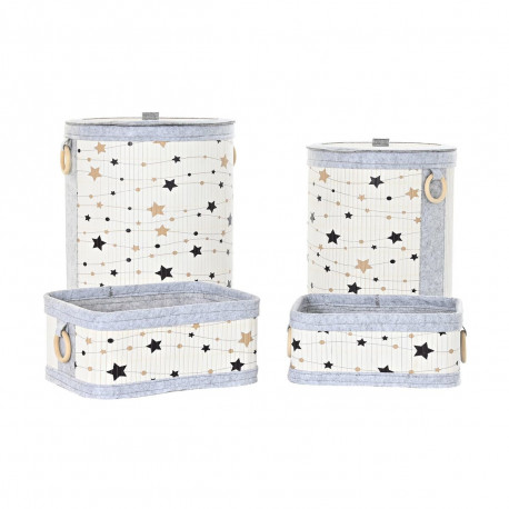 Universaalne korv DKD Home Decor Bambus Tähed 36 x 36 x 50 cm