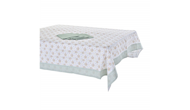 Lauapesukomplekt DKD Home Decor Kwiaty 150 x 250 x 0,5 cm Roheline
