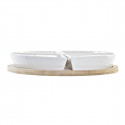 Set za Predjelo DKD Home Decor Naturaalne Sinine Bambus Keraamika (21,5 x 21,5 x 1 cm) (5 pcs)