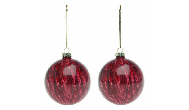 Christmas Baubles (2 pcs) 113572 Brown Red 8 cm (2 Units) - Brown