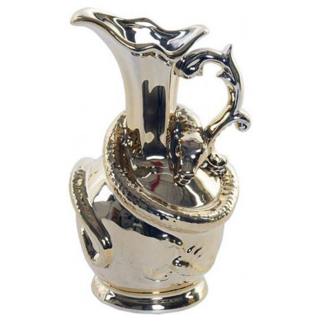 DKD Home vaas Porcelain Snake 11x11x18cm, kuldne