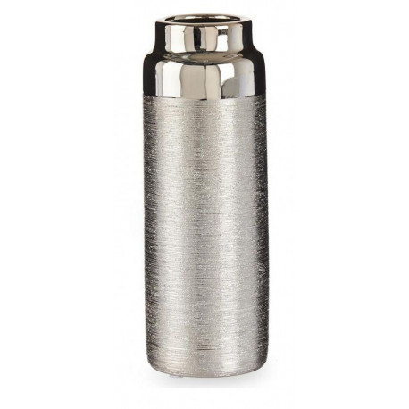 Giftdecor vase tripes Cylindrical Ceramic 10x30x10cm, golden