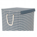 Laundry basket DKD Home Decor Houndstooth Polyester (36 x 36 x 55 cm) (3 Units)