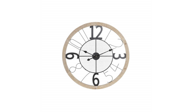 Настенное часы DKD Home Decor Натуральный Чёрный MDF Железо (70 x 4 x 70 cm)