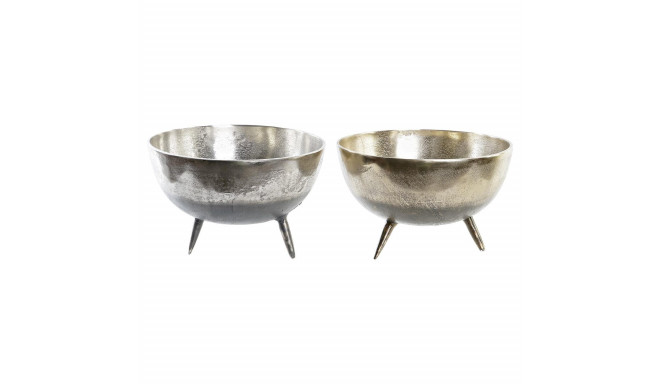 Centerpiece DKD Home Decor 31 x 31 x 19,5 cm Silver Golden Modern (2 Units)