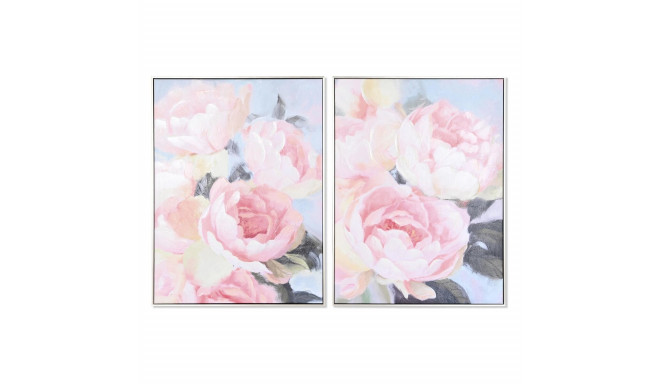 Glezna DKD Home Decor 60 x 3,5 x 80 cm 60 x 3 x 80 cm Цветы Romantiski (2 gb.)