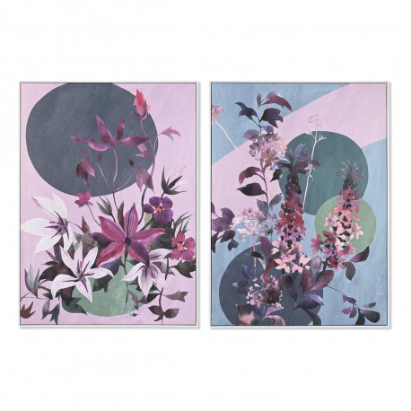 Maal DKD Home Decor 102,5 x 4,3 x 142,6 cm Kwiaty Kaasaegne (2 Ühikut)