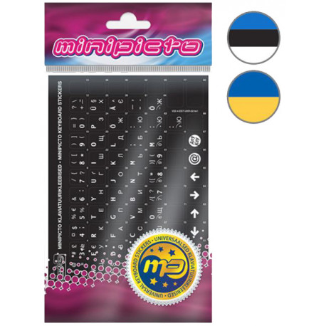 Minipicto klaviatuurikleebis EST/UKR, must/matt (KB-UNI-ESTUKR02TW-BL)