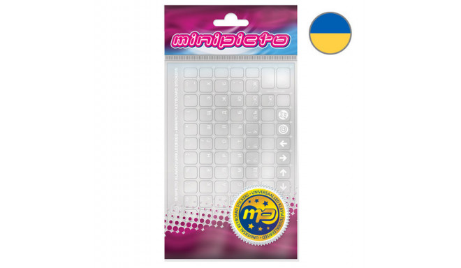 Minipicto keyboard stickers UKR, transparent/matte (KB-UNICLR-UKR-WHTMATT)