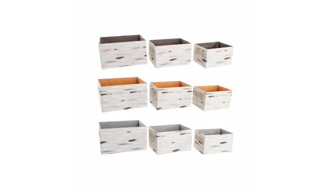 Набор корзин DKD Home Decor Коричневый Серый Оранжевый 32 x 24 x 18 cm (3 штук)