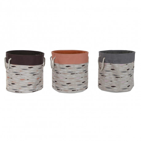 Pesukorv DKD Home Decor Hall Oranž 45 x 45 x 45 cm (3 Ühikut)