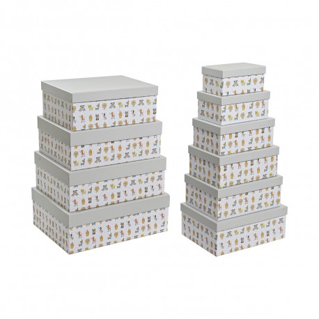 Virnastatavate Organiseerimiskarpide Komplekt DKD Home Decor Hall Lemmikloomad Papp (43,5 x 33,5 x 1