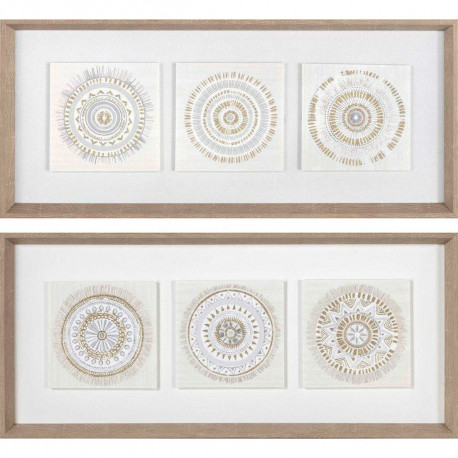 Картина DKD Home Decor 61 x 3,8 x 26 cm 63,5 x 4 x 28,6 cm круги Скандинавский (2 штук)