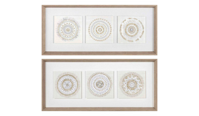 Painting DKD Home Decor 61 x 3,8 x 26 cm 63,5 x 4 x 28,6 cm Circles Scandinavian (2 Units)
