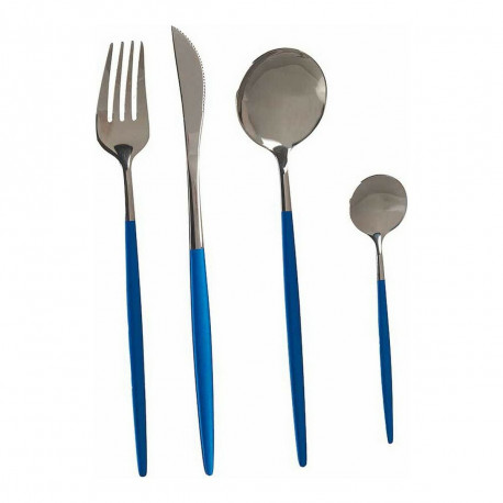 Cutlery Set Kinvara BST-CT022 BST-CT022 Blue Silver Stainless steel 16 x 5 x 24,5 cm