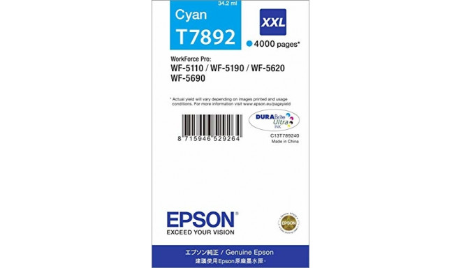 Epson tint XXL C13T789240, tsüaan
