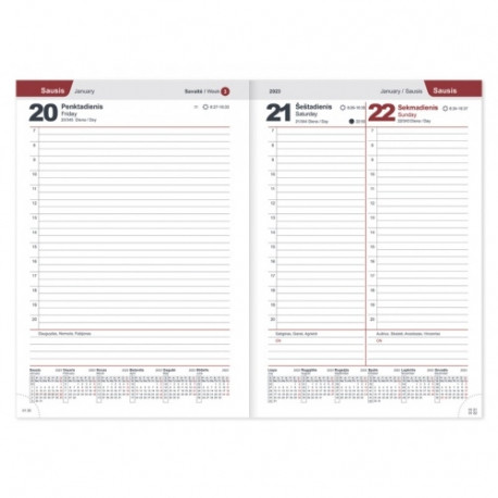 Planning notebook calendar 2026 A5 green