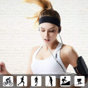 Šedá látková elastická čelenka pro běžecké fitness