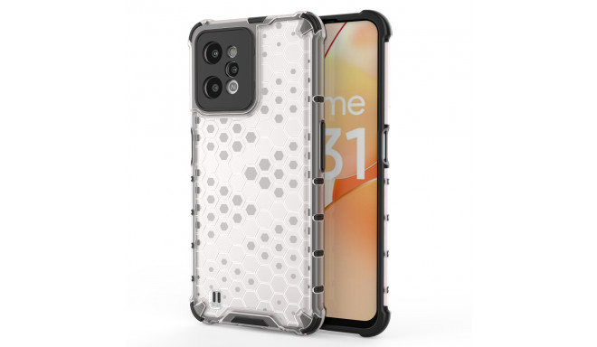 Honeycomb case armored cover with a gel frame Realme C31 transparent