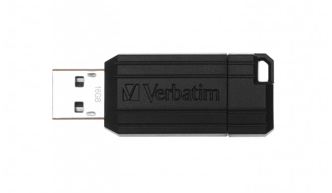 Verbatim mälupulk 16GB USB 2.0 Pinstripe, must