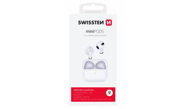 Swissten TWS Mini Podss Bluetooth Stereo Earbuds with Microphone
