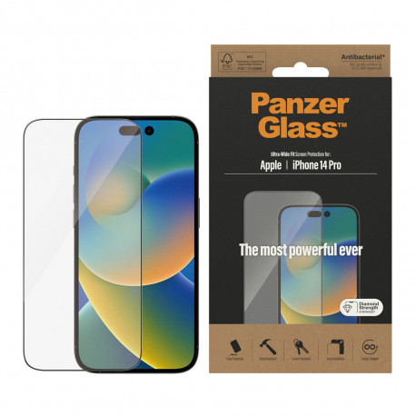 Kaitseklaas Apple iPhone 14 Pro, musta äärega, PanzerGlass