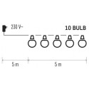 LED vanik 10tk lambid, mitmevärviline, läbipaistev, 2,25W, IP44, EMOS