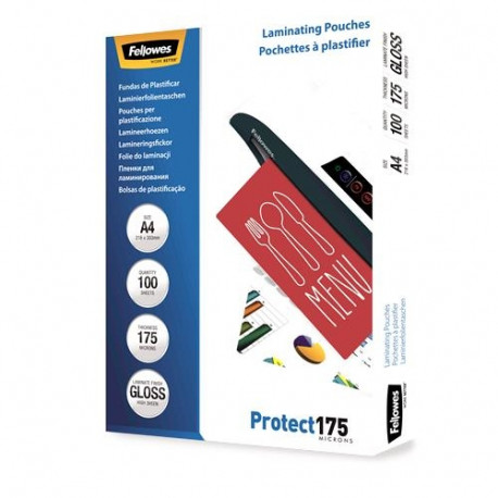 Fellowes laminator pouch A4 glossy 175mic 100pcs (5308703)