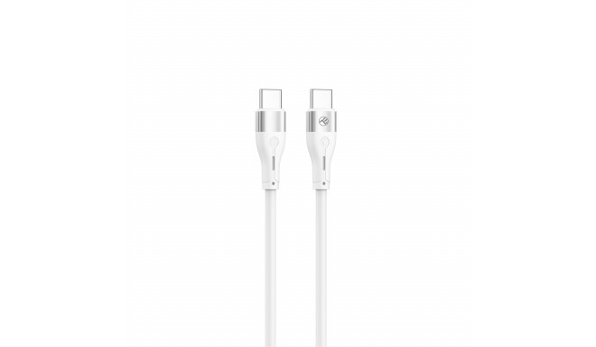 Tellur Silicone Type-C to Type-C Cable PD60W 1m White