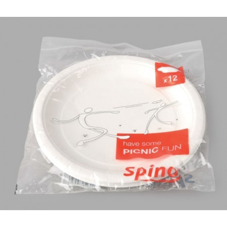 Papptaldrik Spino, valge, D-22 cm, 12tk/ pakis (2 tk)