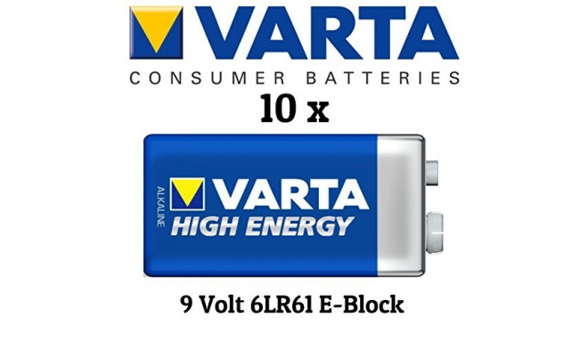 Varta High Energy 6LR61-PP3, alkaline, 9V (4922-101-401)