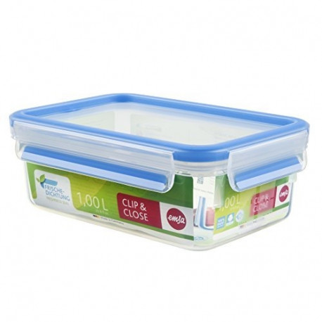 Emsa kitchen container Clip & Close 1L, transparent/blue